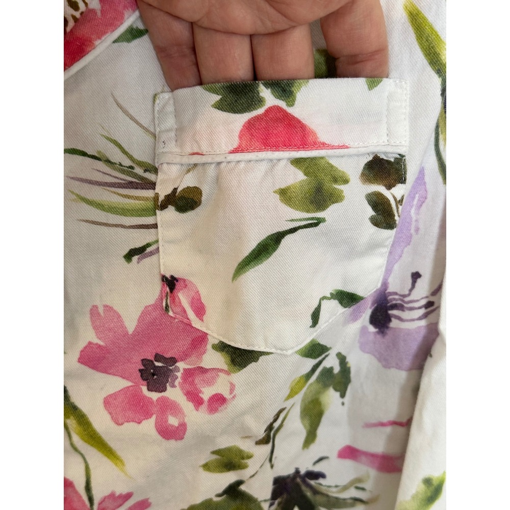 Petite Plume Cotton Pajama Set Size S White Pink Watercolor Floral - Picture 5 of 12